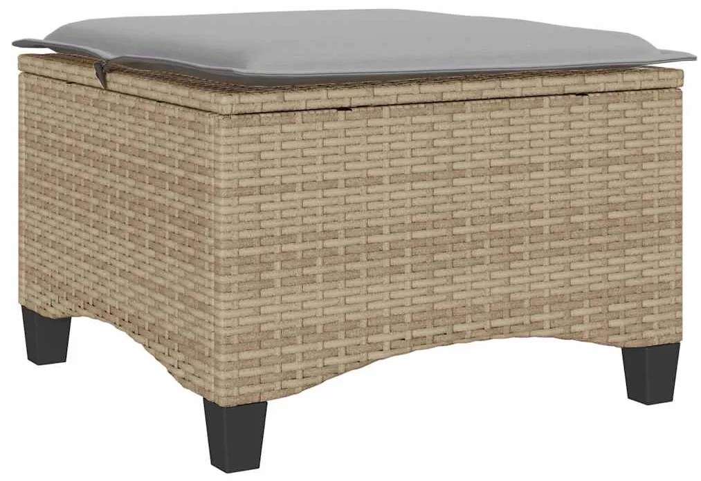 Bancos de jardim com almofadas 2 unid 55x55x36 cm vime PE bege