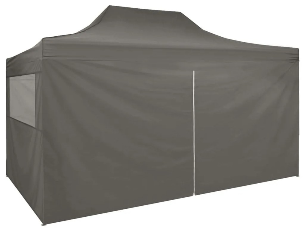 Tenda 4x3m Paddock Dobrável com Porta e Estrutura em Aço - Cinzento