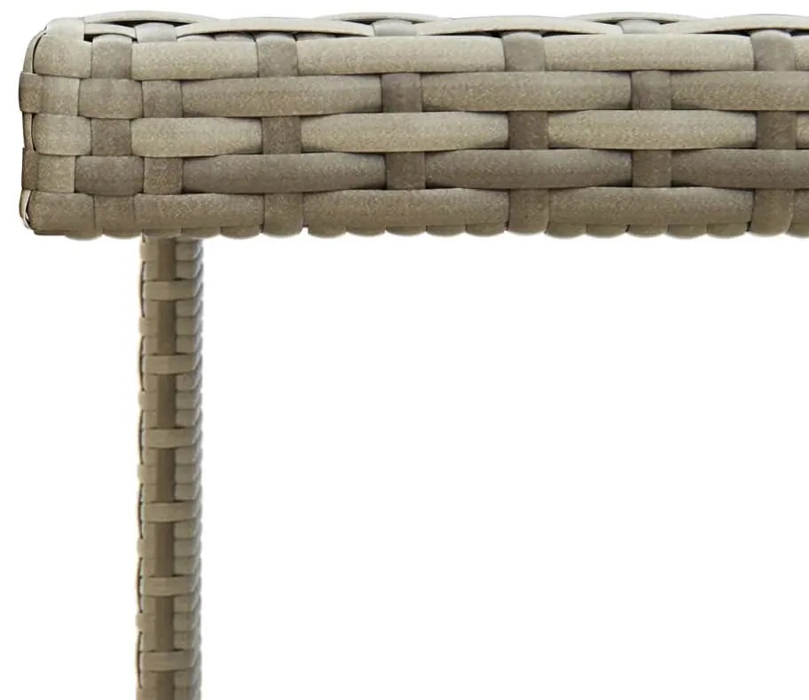 Mesa de jardim 109x107x74 cm vime PE e vidro cinzento