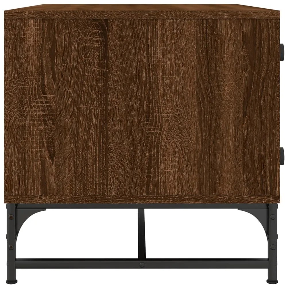 Mesa de centro c/ portas vidro 68,5x50x50 cm carvalho castanho