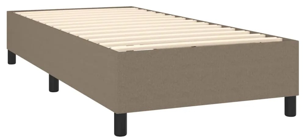 Estrutura de cama com molas 80x200 cm tecido cinza-acastanhado