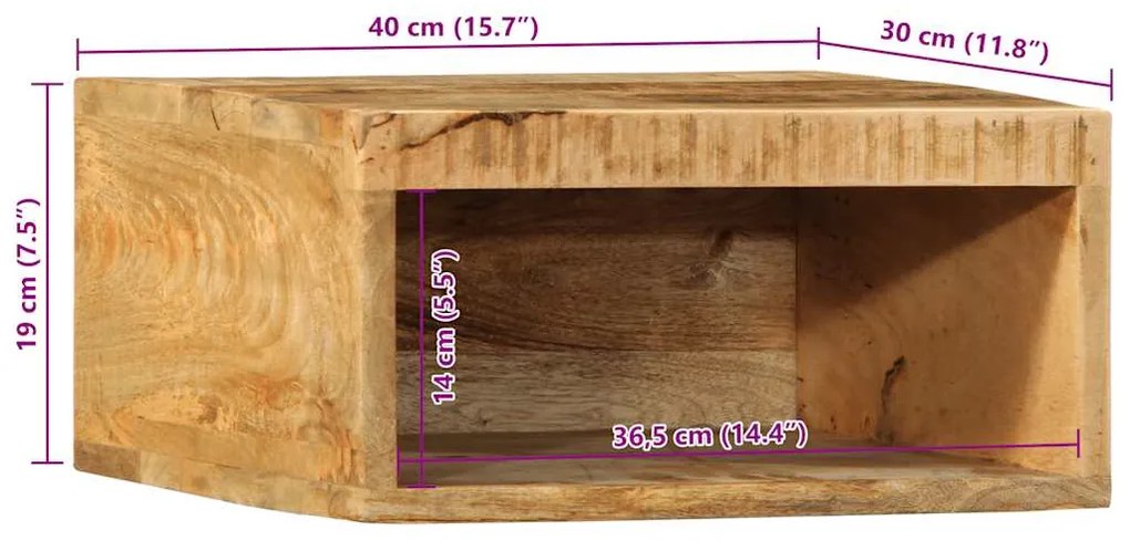 Armário de TV para parede 40x30x19 cm mangueira áspera maciça