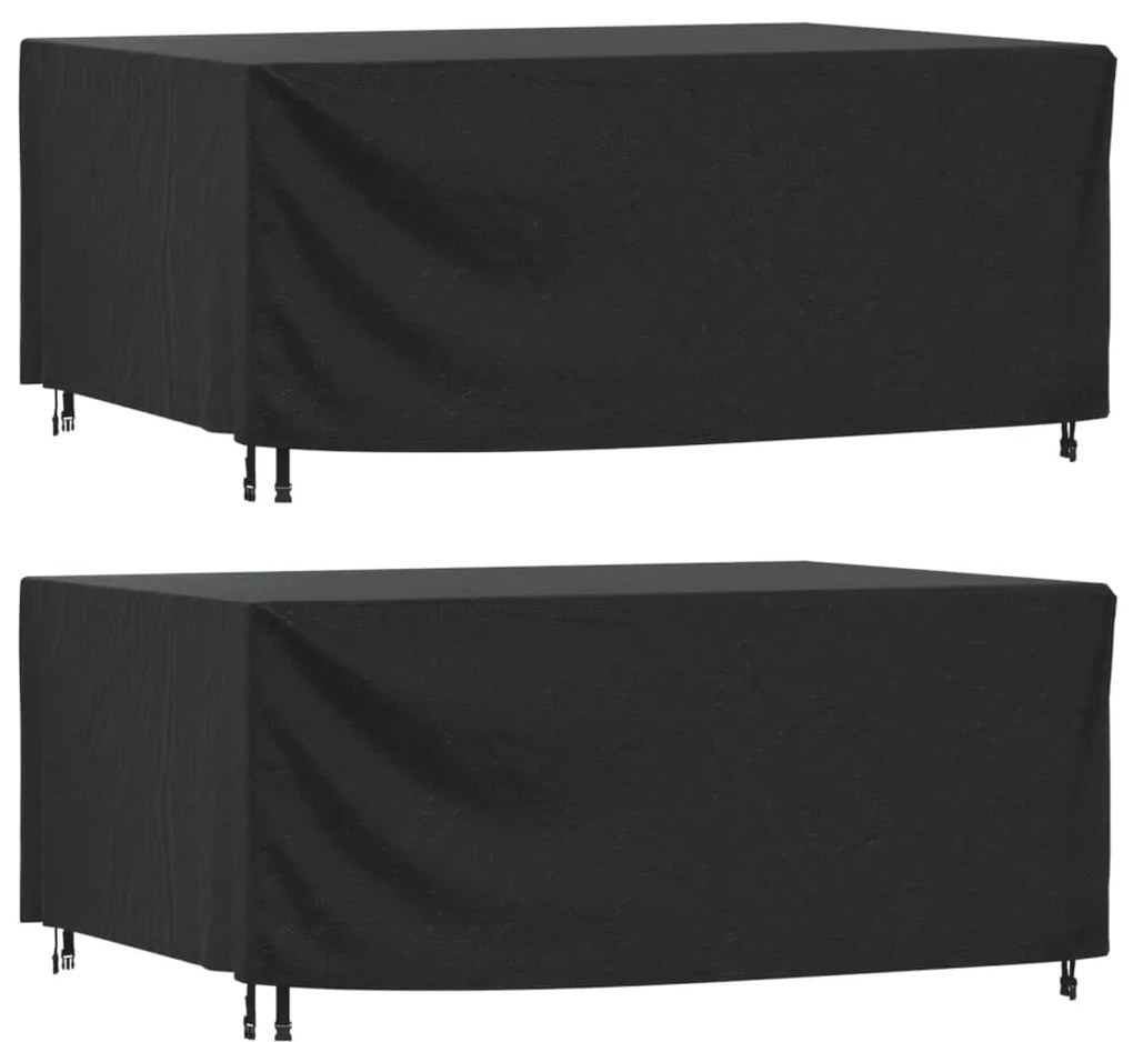vidaXL Capas móveis de jardim 2pcs 225x143x90cm impermeável 420D preto