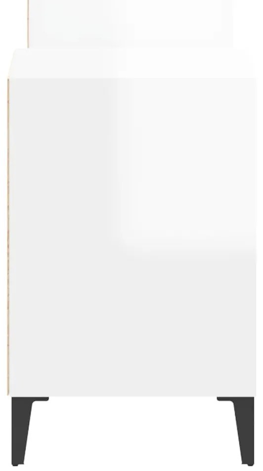 Móvel de TV 160x35x55 cm derivados de madeira branco brilhante