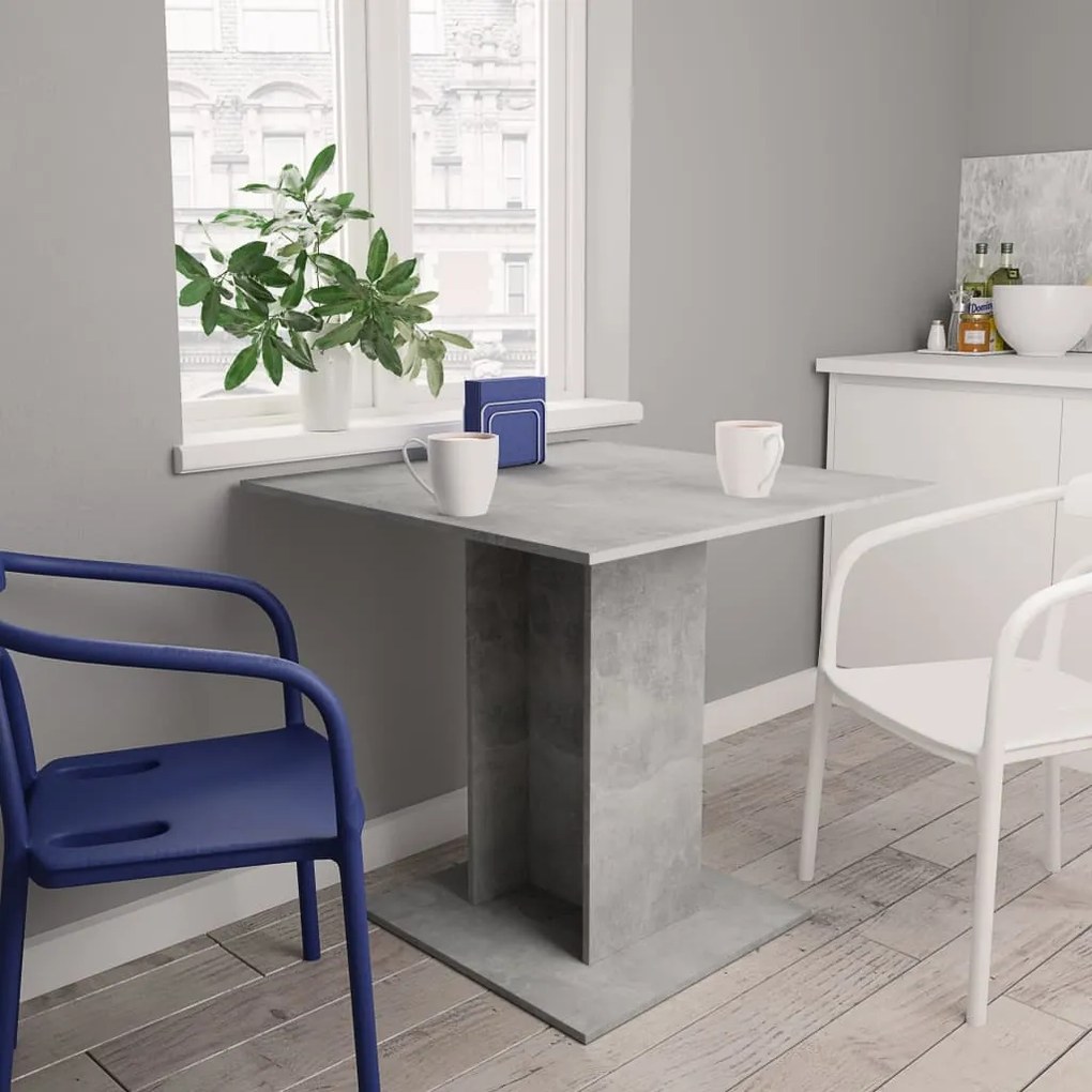 vidaXL Mesa de jantar derivados de madeira cinzento cimento