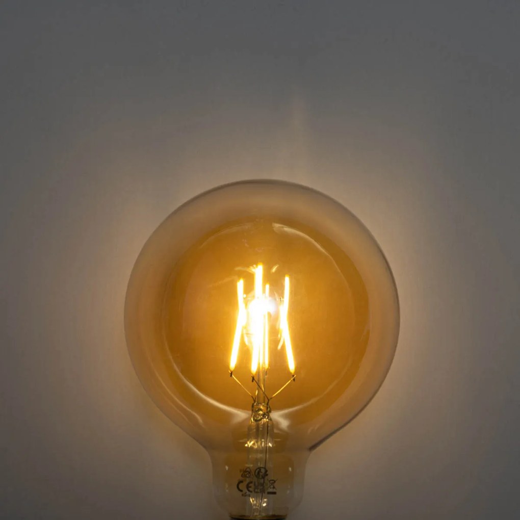 Conjunto de 5 lâmpadas LED E27 reguláveis em 3 passos douradas G125 4W 450 lm 2700K