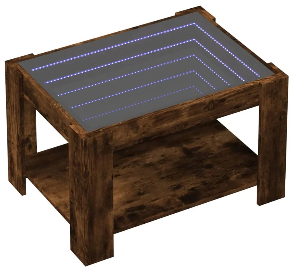 Mesa de centro c/ LEDs 73x53x45 cm derivados de madeira