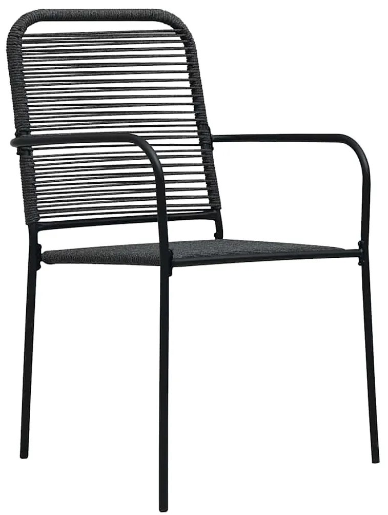 Conjunto de Jantar de 5 Peças em Rattan Preto e Aço
