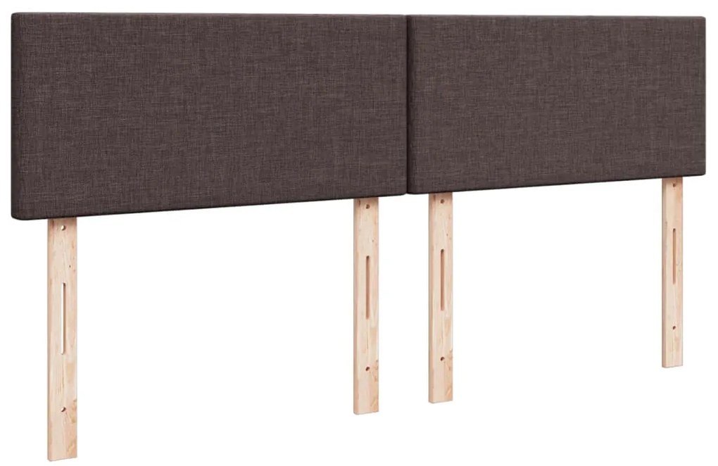 Cama com molas/colchão 180x200 cm tecido castanho-escuro