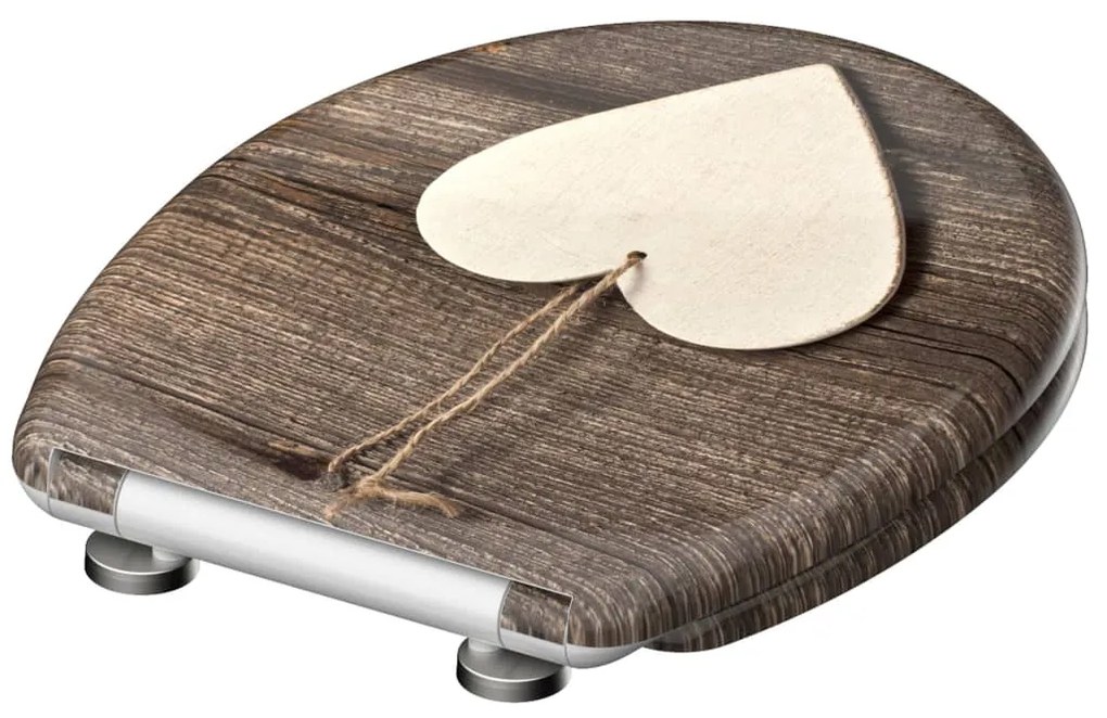SCHÜTTE Assento sanita c/ fecho suave WOOD HEART duroplast estampado