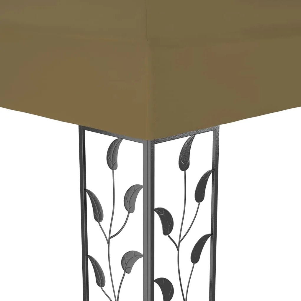 Gazebo 6x3 m 180 g/m² cinzento-acastanhado