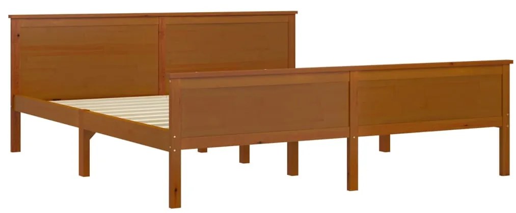 Estrutura de cama 180x200 cm madeira pinho maciço castanho mel