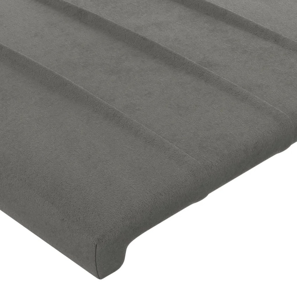 Cabeceira de cama c/ luzes LED veludo 83x16x78/88cm cinza-claro