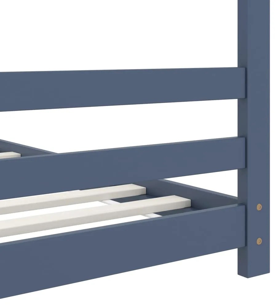 Estrutura de cama para crianças 80x160 cm pinho maciço cinza