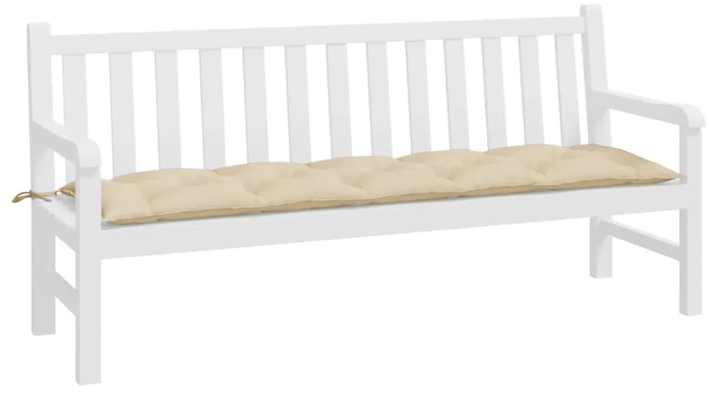Almofadão p/ banco de jardim 180x50x7 cm tecido oxford bege