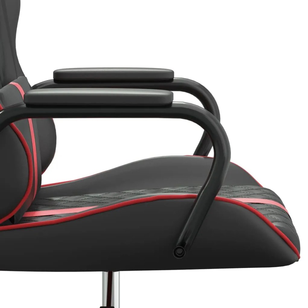 Cadeira gaming de massagens couro artificial preto e vermelho