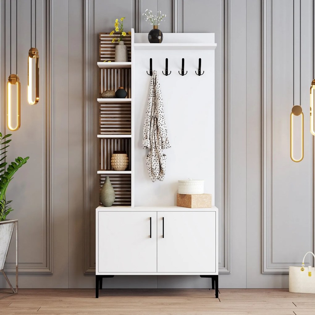 Cabide Viyana D – Branco – 90 cm x 200 cm x 35 cm