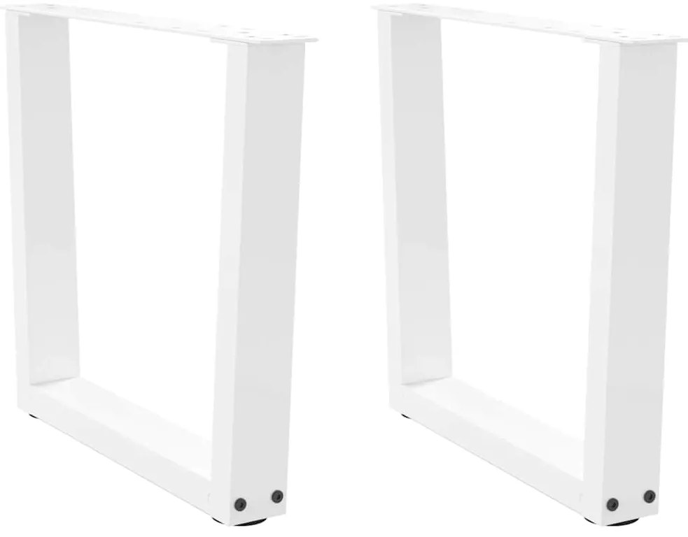 vidaXL Pés para mesa de centro em V, 2 peças, branco, 60x (42-43,3) cm, aço