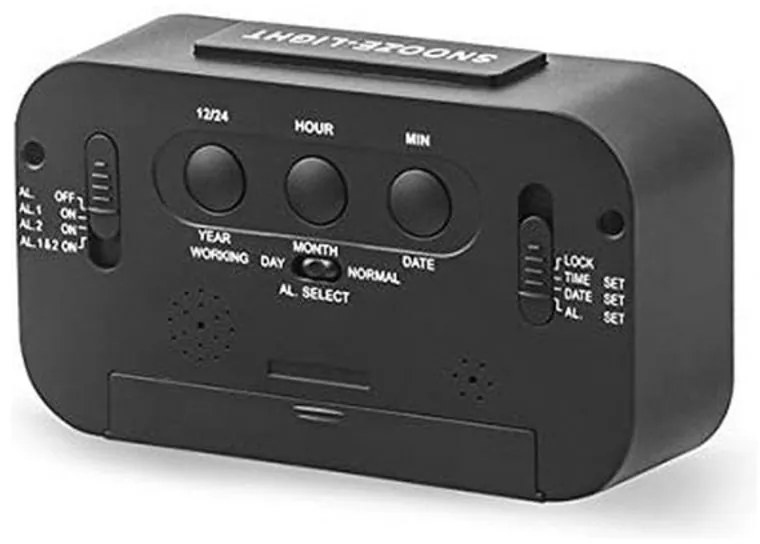 Rádio Despertador ELBE RD668N Preto LCD 4,4"