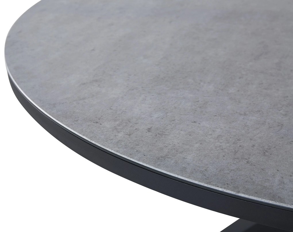 Mesa de jardim redonda em alumínio cinzento e preto ⌀ 120 cm MALETTO Beliani