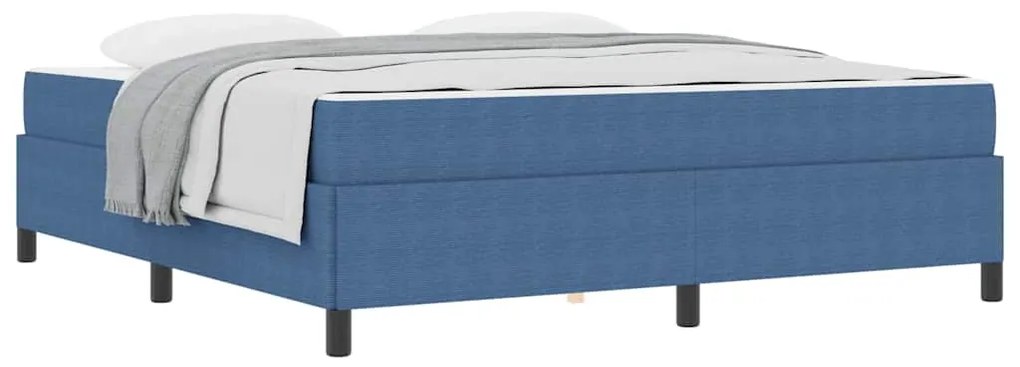 Estrutura da Cama Azul 180 x 200 cm Tecido de veludo côtelé