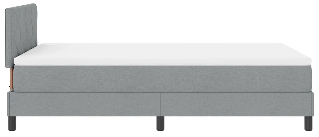 Cama Box Spring com Colchão Cinza Claro 120x190 cm Tecido