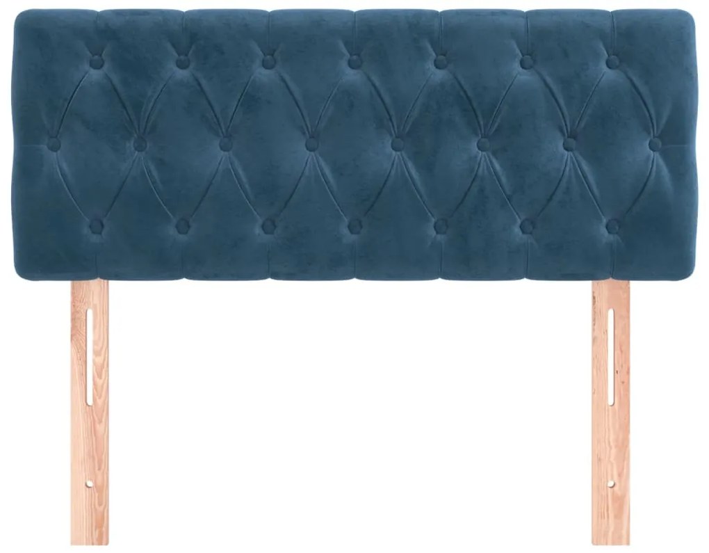 Cabeceira de cama veludo 90x7x78/88 cm azul-escuro