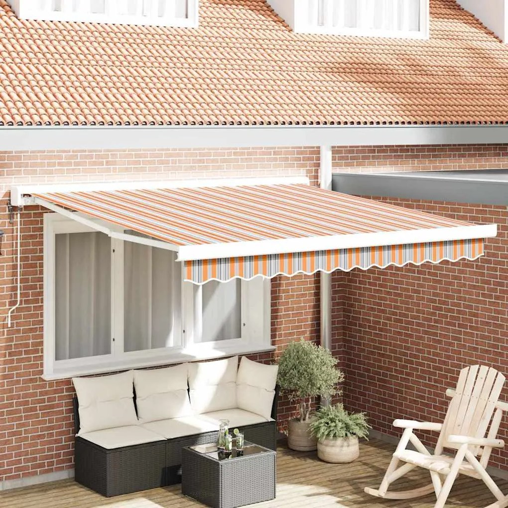 Toldo Retrátil Automático Listrado Colorido 300x250 cm