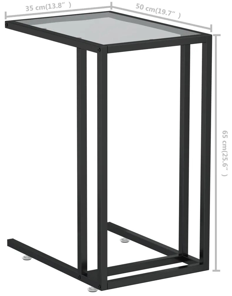 Mesa apoio ao computador 50x35x65 cm vidro temp. transparente