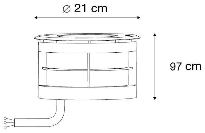 Spot de chão moderno em aço com LED 20W - Bridge