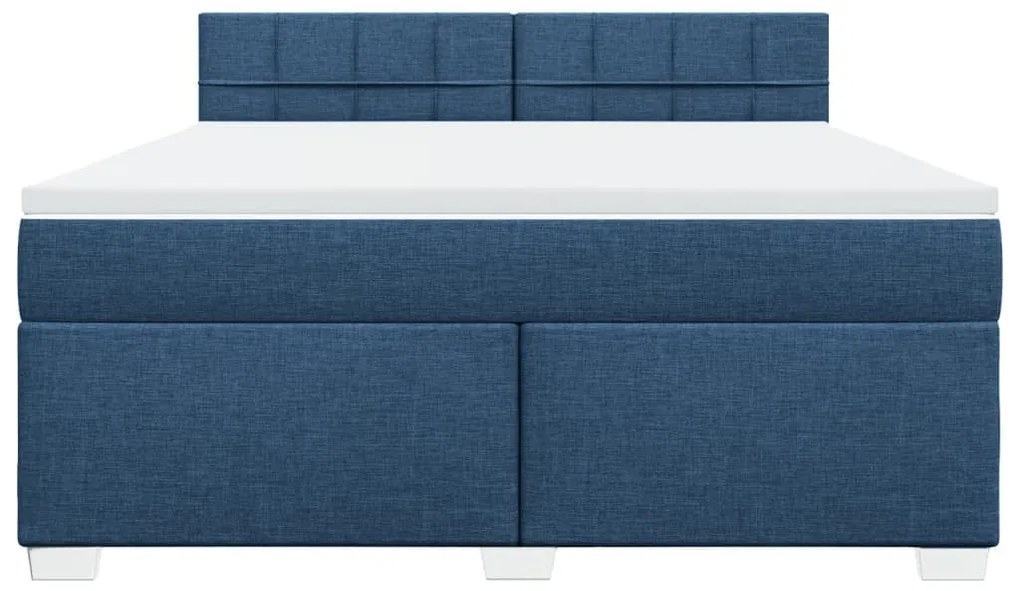 Cama com molas/colchão 180x200 cm tecido azul