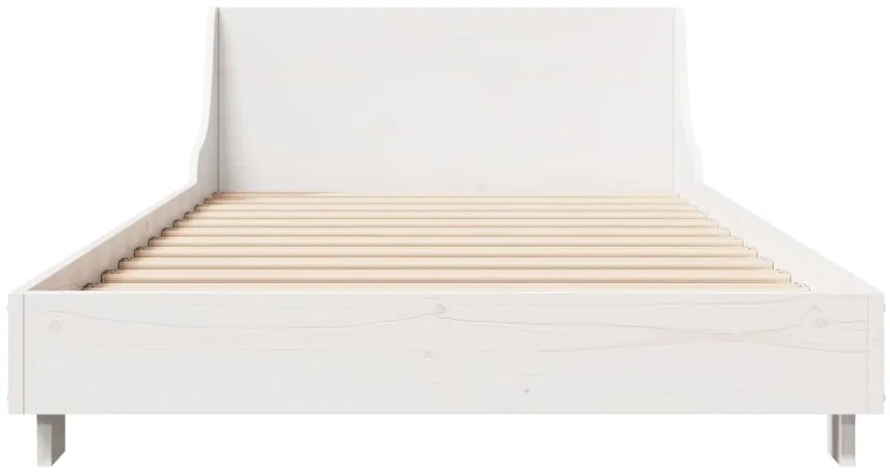 Cama sem colchão 90x200 cm madeira de pinho maciça branco