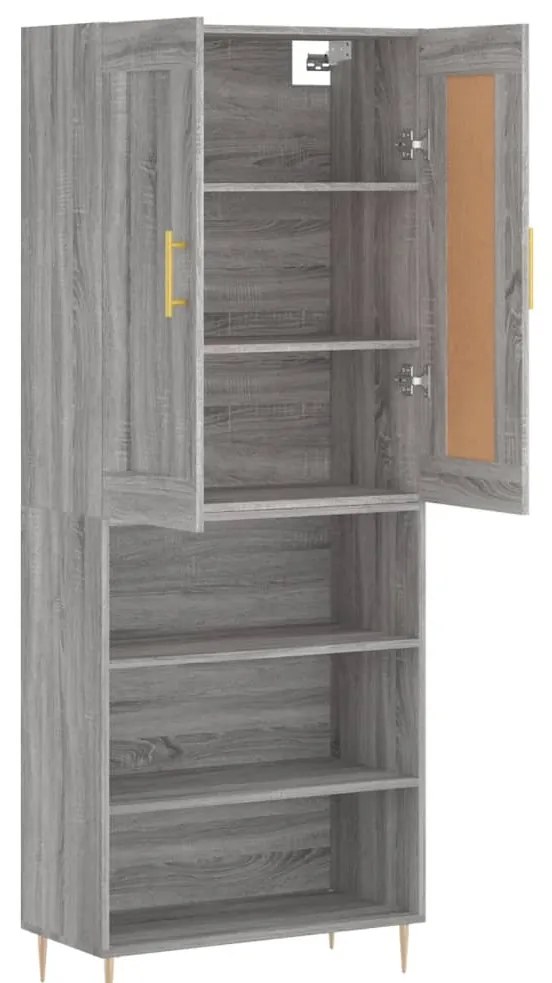 Armário alto 69,5x34x180 cm derivados de madeira sonoma cinza