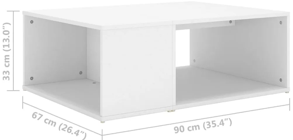 Mesa de centro 90x67x33 cm derivados de madeira branco
