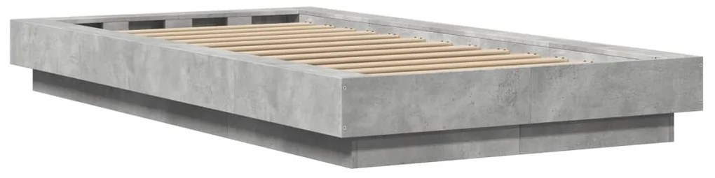 Estrutura de cama 90x190 cm derivados de madeira cinza cimento