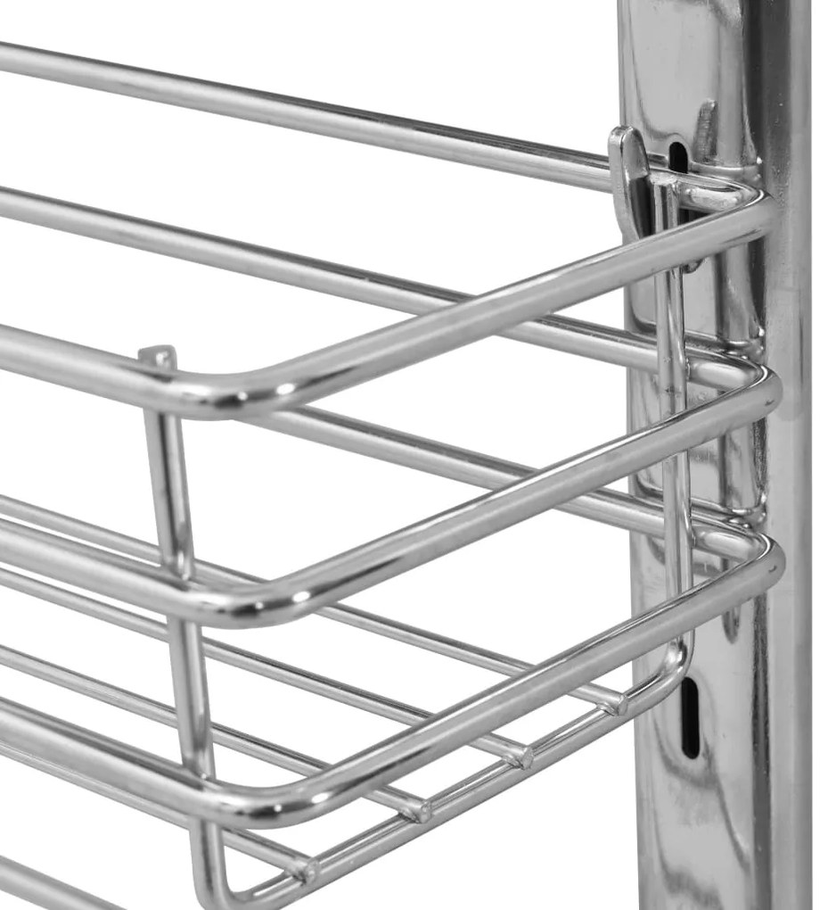 Unidade cestos p/ cozinha 3 pcs 47x15,5x55,5 cm arame prateado