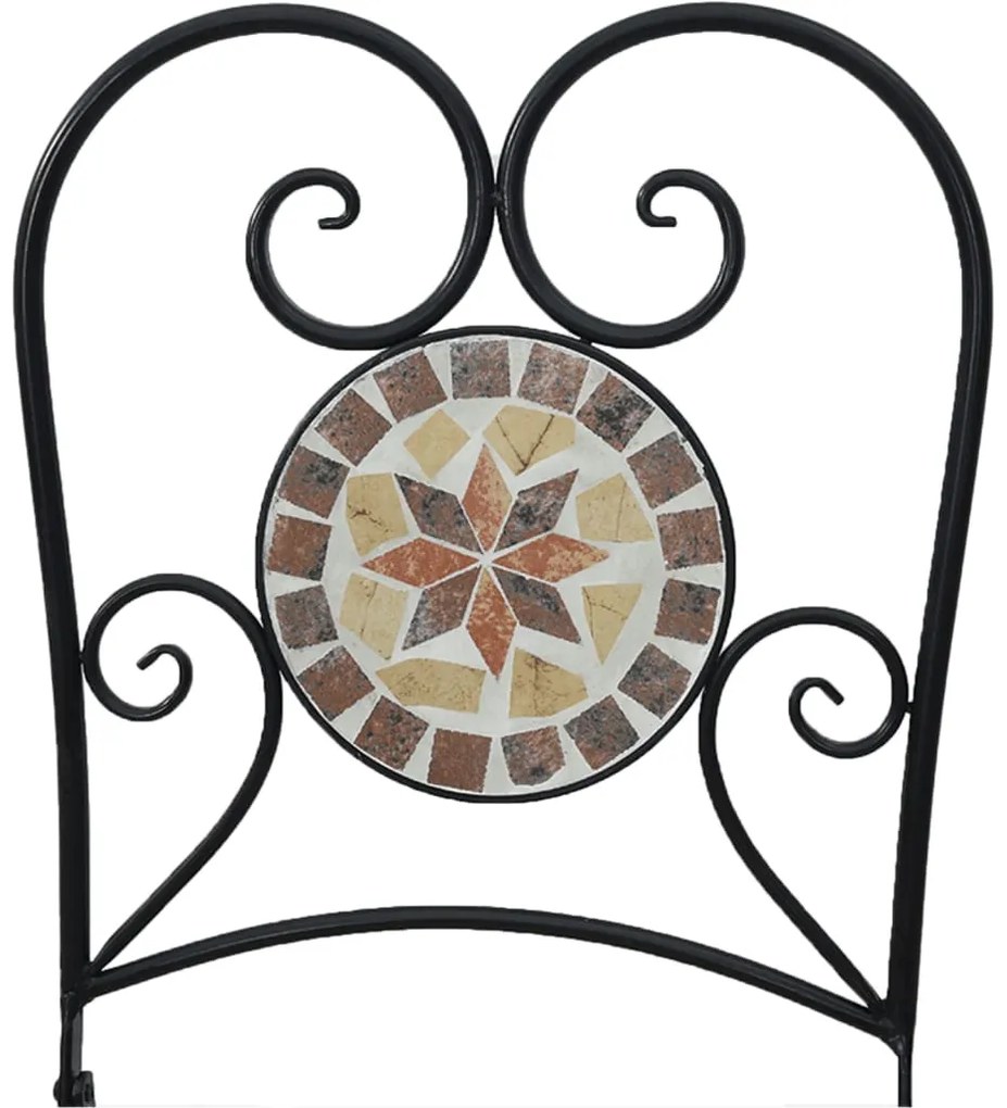 Cadeiras de bistrô dobráveis 2 pcs cerâmica terracotta e branco