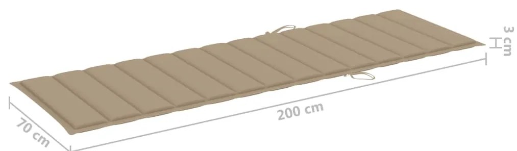 Espreguiçadeira de jardim com mesa e almofadão pinho impregnado