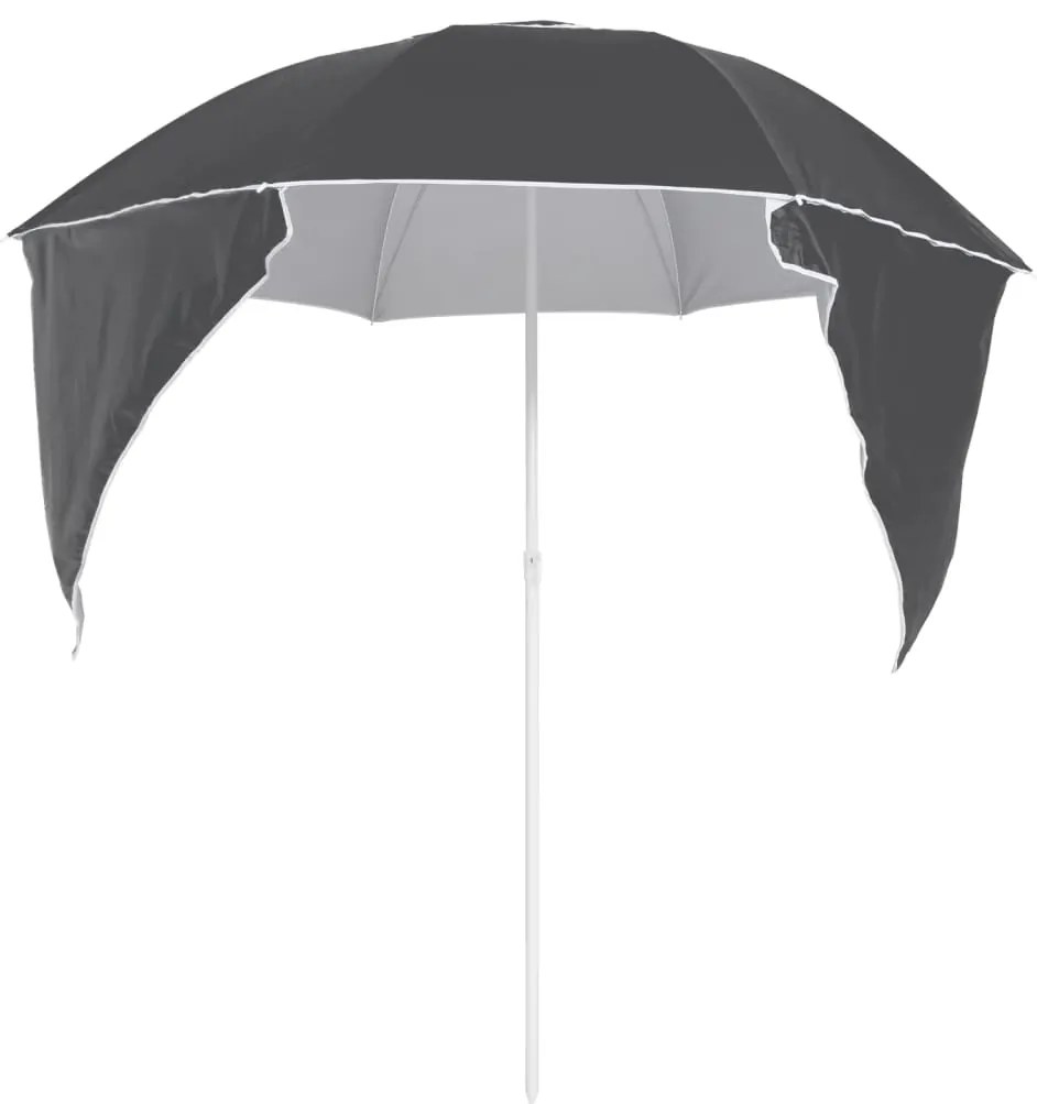 Guarda-sol de praia com paredes laterais 215 cm antracite