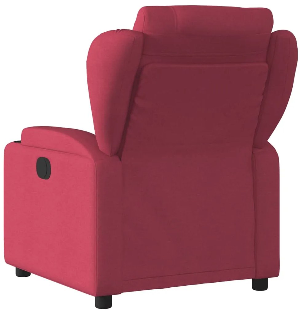 Poltrona elétrica reclinável tecido vermelho tinto