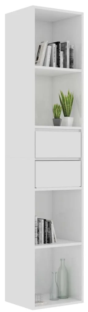 Estante Tado com 2 Gavetas de 171 cm - Branco Brilhante - Design Moder