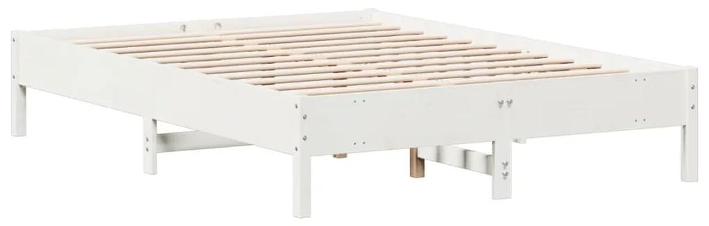Estrutura de cama 120x200 cm madeira de pinho maciça branco2