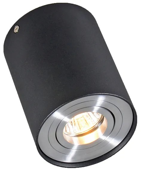 Foco de superfície inteligente preto com aço Incl. WiFi GU10 - Rondoo Up