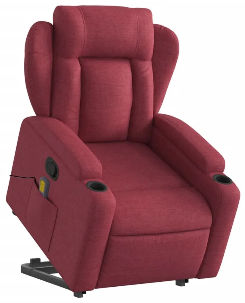 Poltrona de massagens reclin. elevatória tecido vermelho tinto