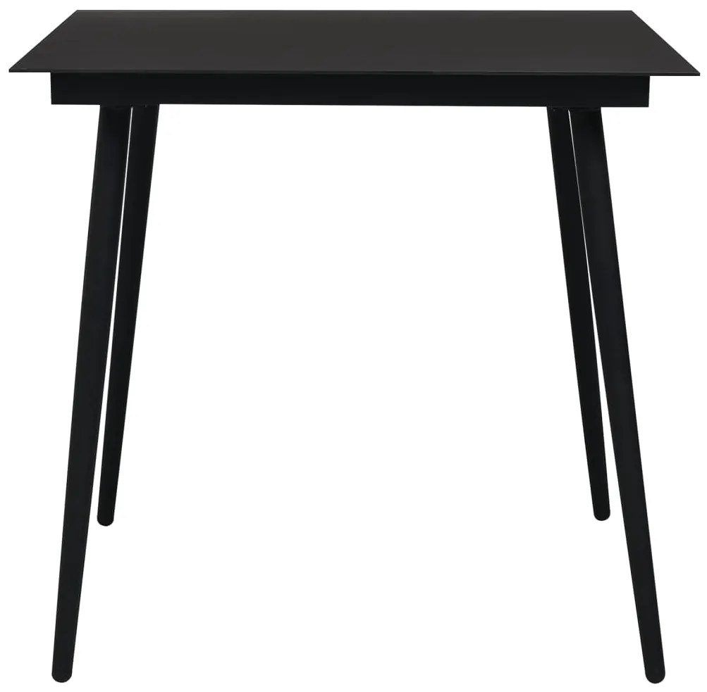 Conjunto de jantar para jardim 5 pcs vime PVC preto