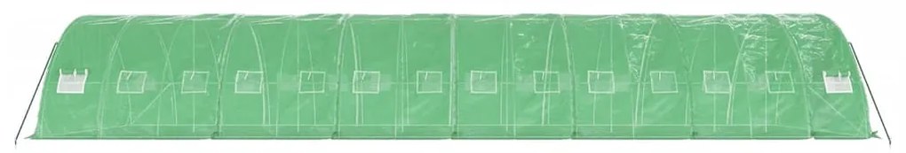 Estufa com estrutura de aço 70 m² 14x5x2,3 m verde