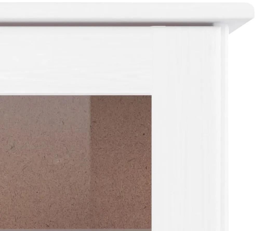 Expositor portas vidro ALTA 77x35x186,5 cm pinho maciço branco