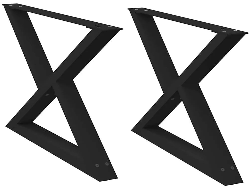 Pés para mesa de centro 2 peças preto 70x(42-43,3) cm aço
