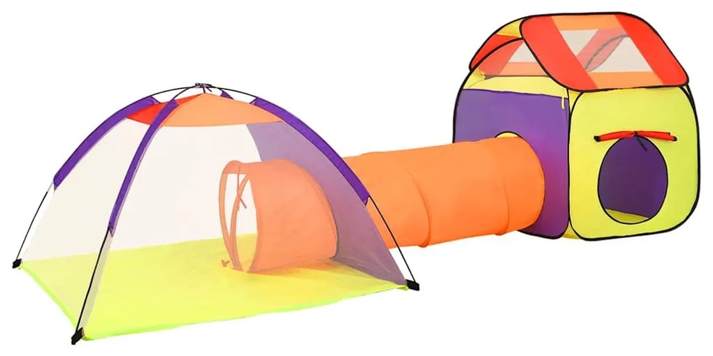 Tenda de brincar infantil com 250 bolas 338x123x111 cm multicor