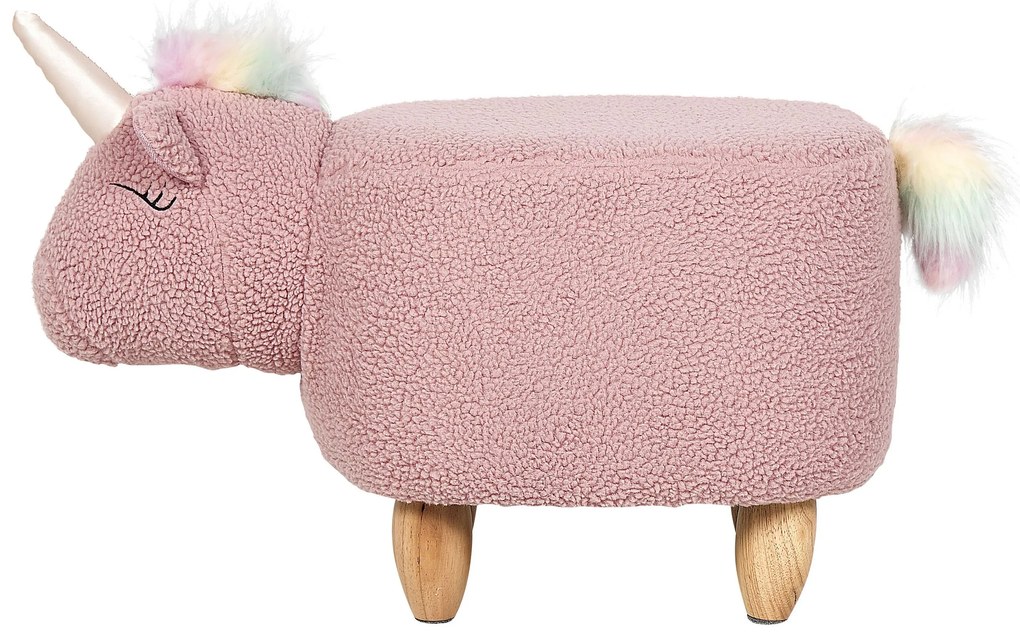 Tamborete em tecido rosa UNICORN Beliani